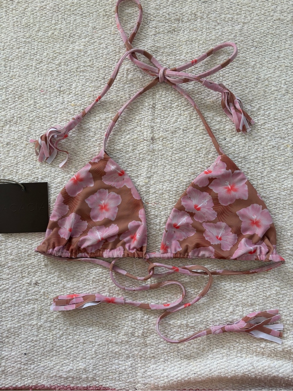Acacia Swimwear humuhumu top capsule mahalo print - size M